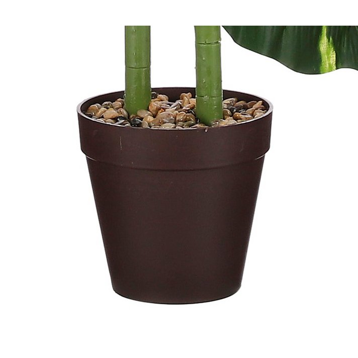 Caladium Kunstplant in Bloempot - H100 x Ø50 cm - Donkergroen