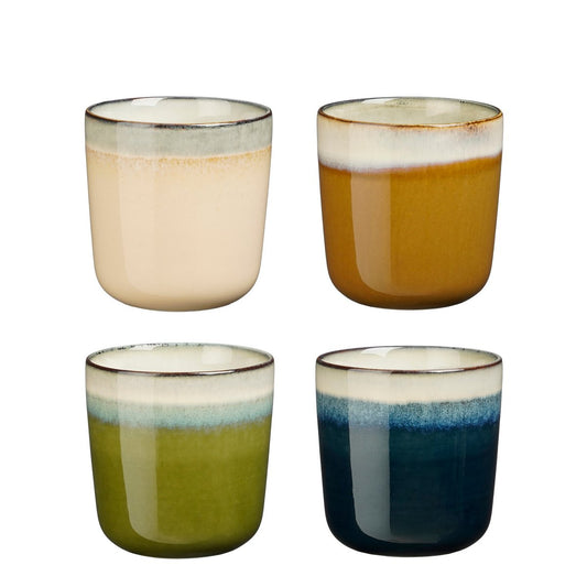 Tanzi Beker - 300 ml - Steengoed - Beige, Bruin, Groen, Donkerblauw