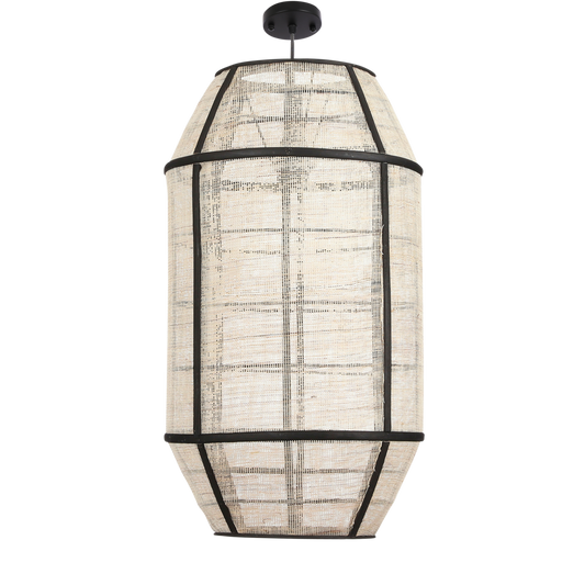 Pella Hanglamp - H58 x Ø33 cm - Linnen - Off-white
