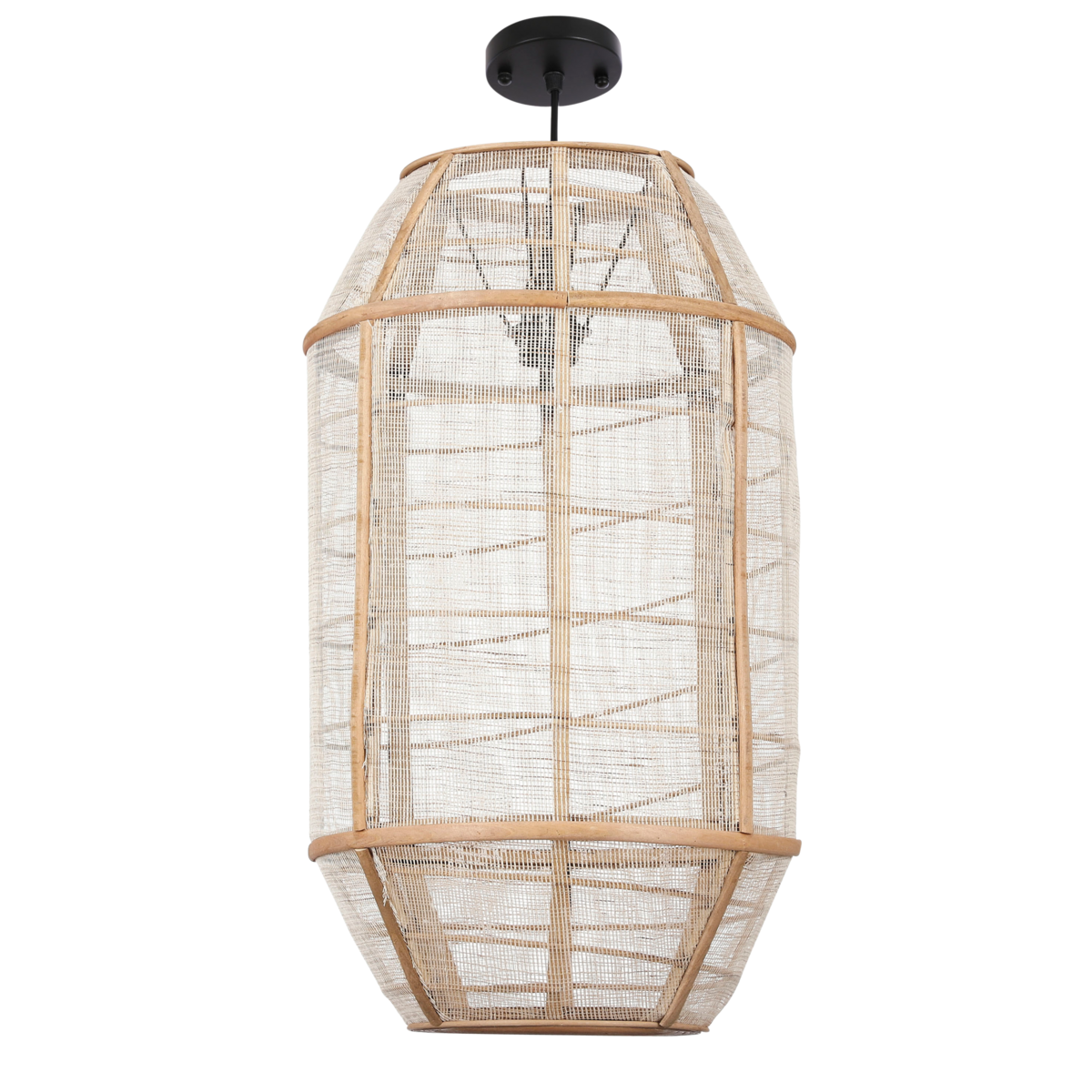 Pella Hanglamp - H58 x Ø33 cm - Linnen - Beige