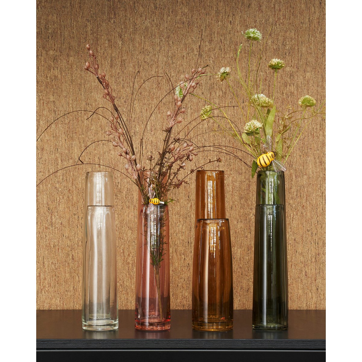 Xandra Vaasje - H38 x Ø10 cm - Glas - Bruin