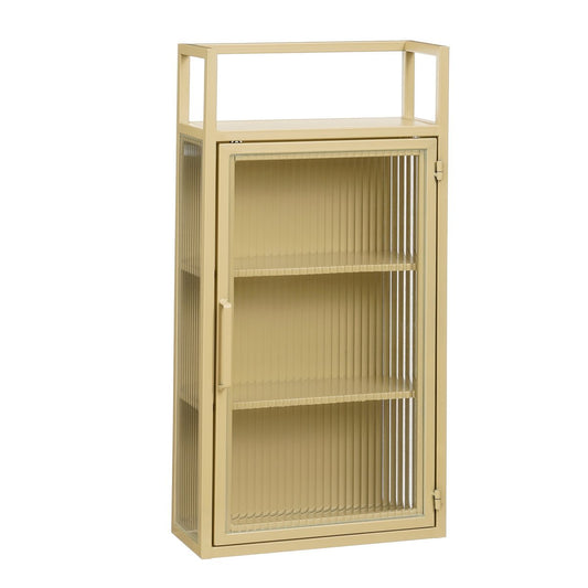 Clifton Wandkast - L38 x B15 x H74 cm - Metaal - Beige