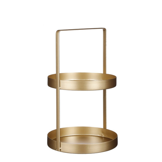 Etagère 2-Laags - H41 x Ø25 cm - Metaal - Goud