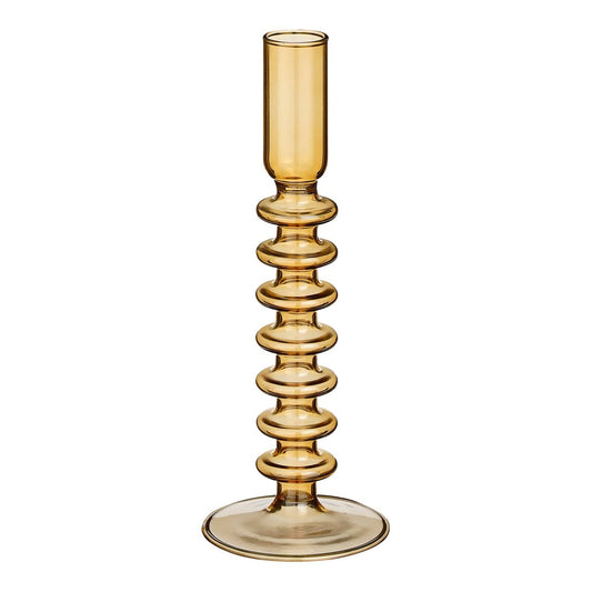 Agios Kandelaar - H20 x Ø8 cm - Glas - Bruin