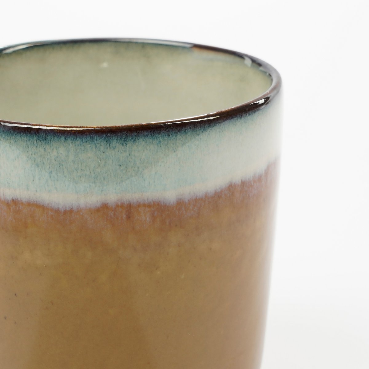 Tanzi Beker - 300 ml - Steengoed - Beige, Bruin, Groen, Donkerblauw