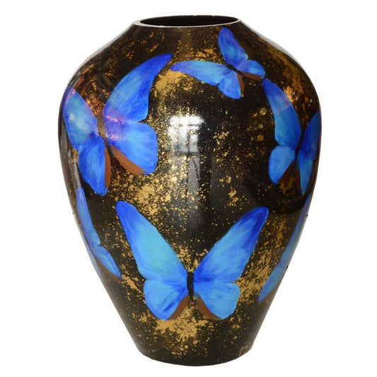 Kander M butterfly gold blue Ø27,5 x H35 cm