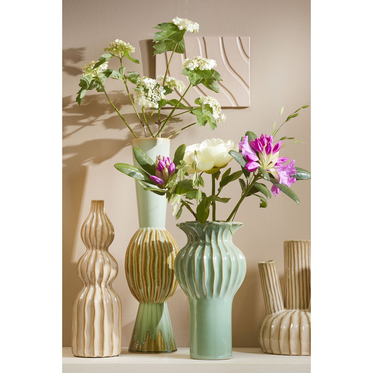 Felipe Tulpenvaas - H27 x Ø20 cm - Keramiek - Beige