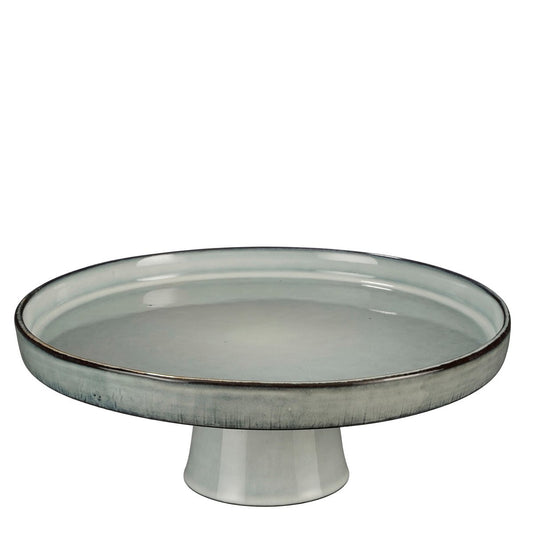 Racco Taartplateau - H11 x Ø28 cm - Steengoed - Lichtgrijs