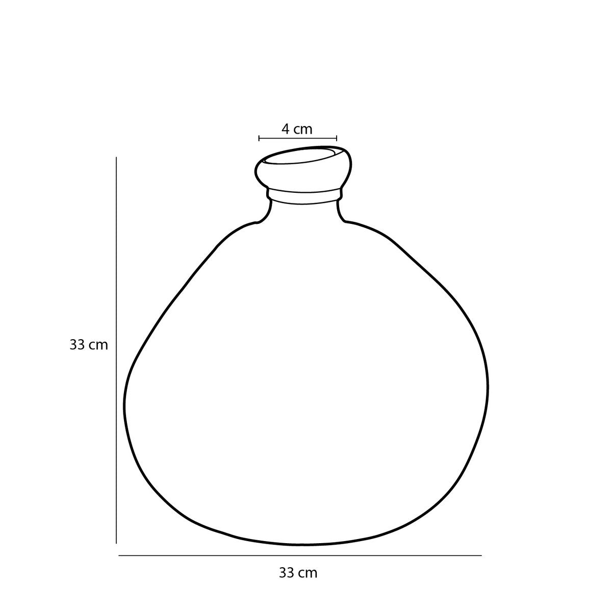 Pinto Vaas - H33 x Ø33 cm - Gerecycled Glas - Antraciet