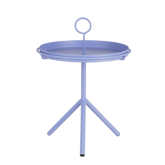 Aston Bijzettafel met Afneembaar Dienblad - H42 x Ø31 cm - Metaal - Lila