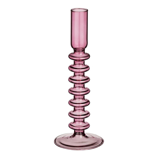 Agios Kandelaar - H20 x Ø8 cm - Glas - Donkerpaars