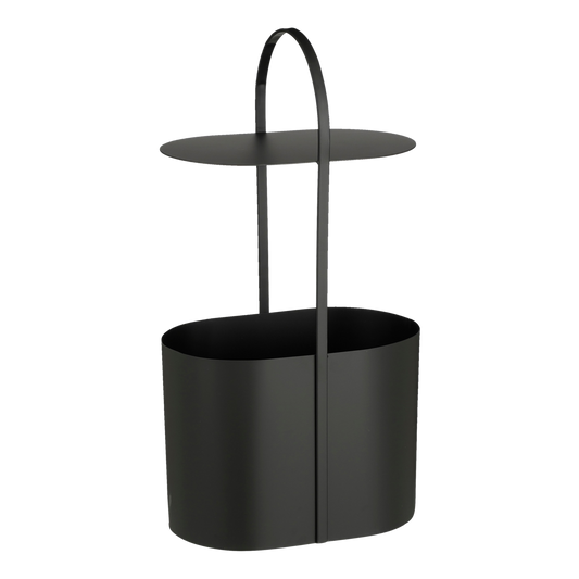 Bijzettafel met Lectuurbak - L35 x B24 x H69 cm - Metaal - Zwart