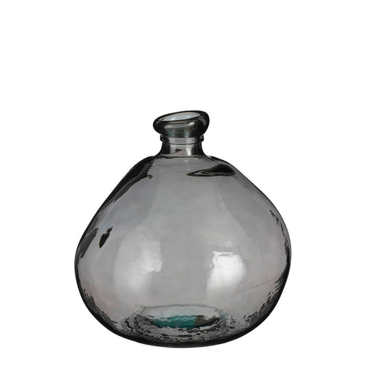 Pinto Vaas - H33 x Ø33 cm - Gerecycled Glas - Antraciet