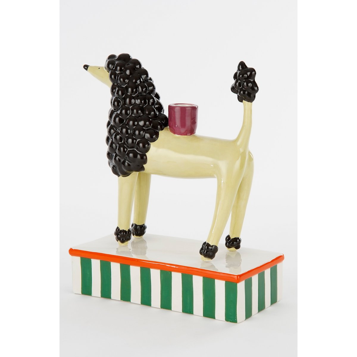 Kandelaar Hond - L24 x B11 x H29 cm - Keramiek - Lichtgeel