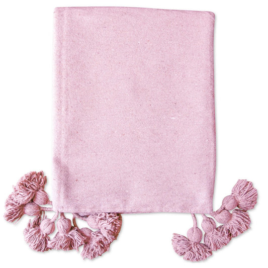 Pompondeken Roze XL
