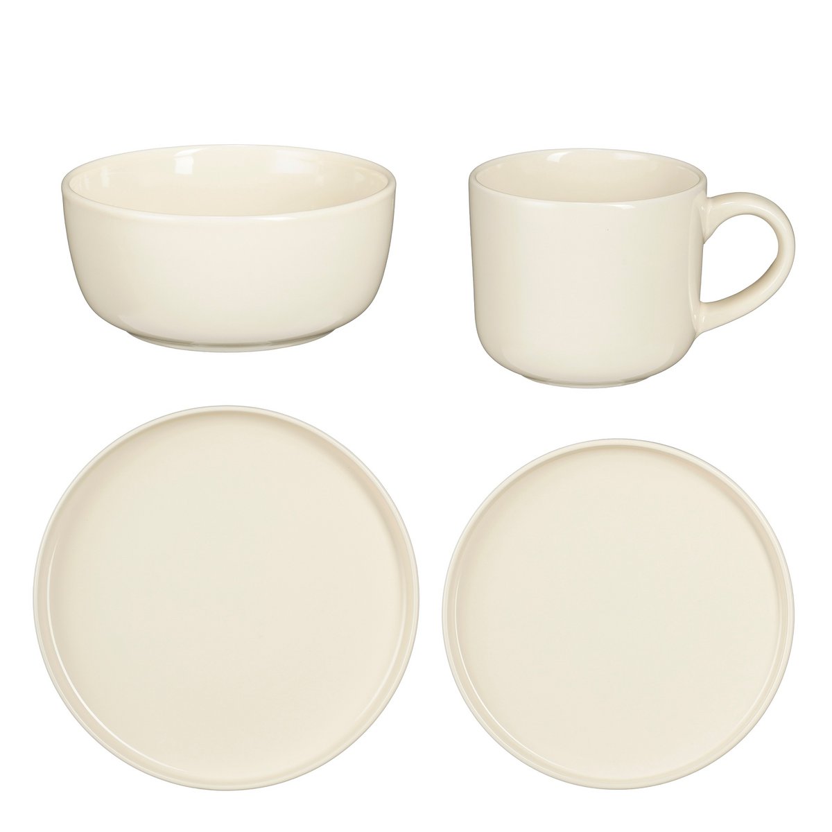 Ozzu Serviesset 4 Persoons - Steengoed - Off-white