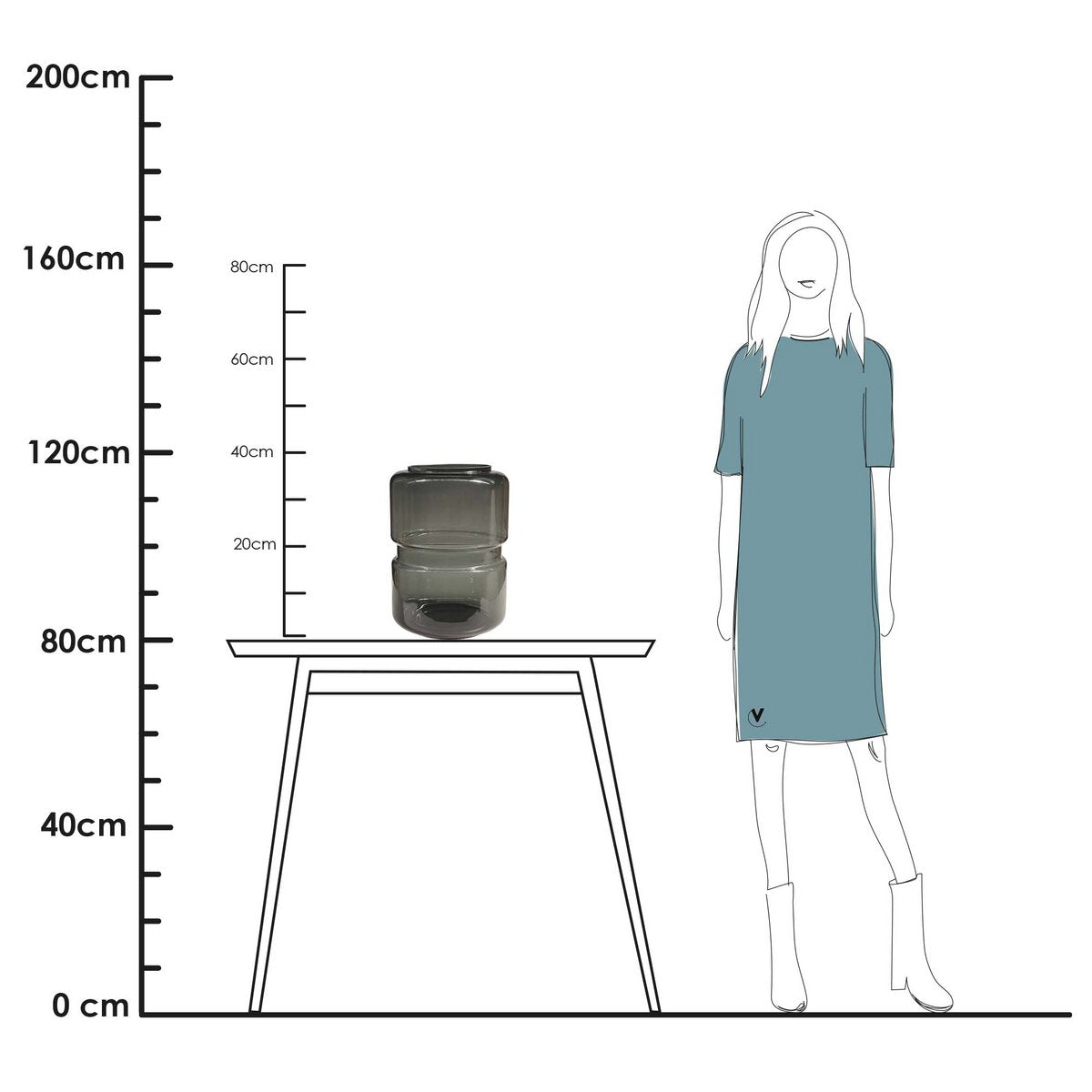 Warta grey Ø25 x H35 cm