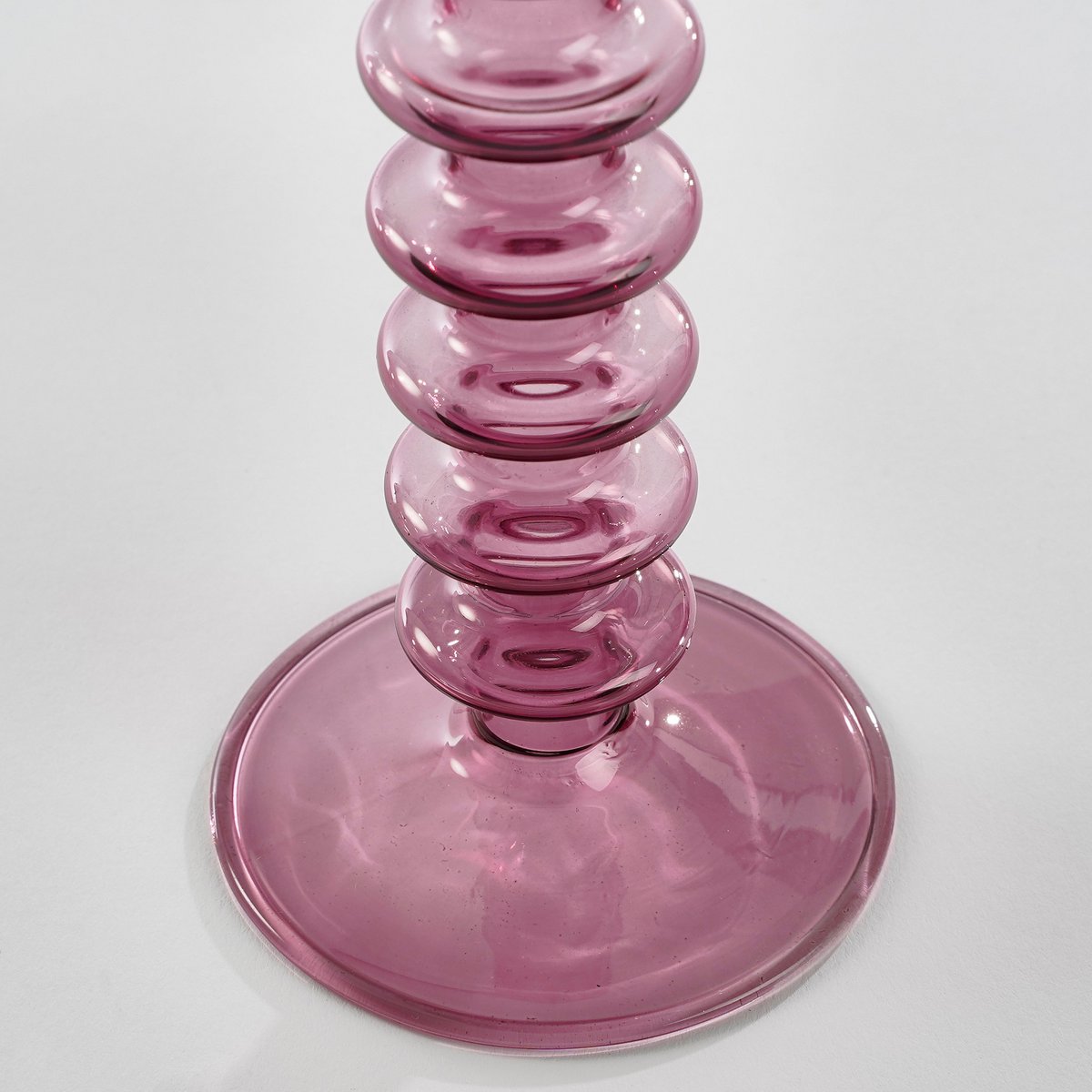 Agios Kandelaar - H20 x Ø8 cm - Glas - Donkerpaars