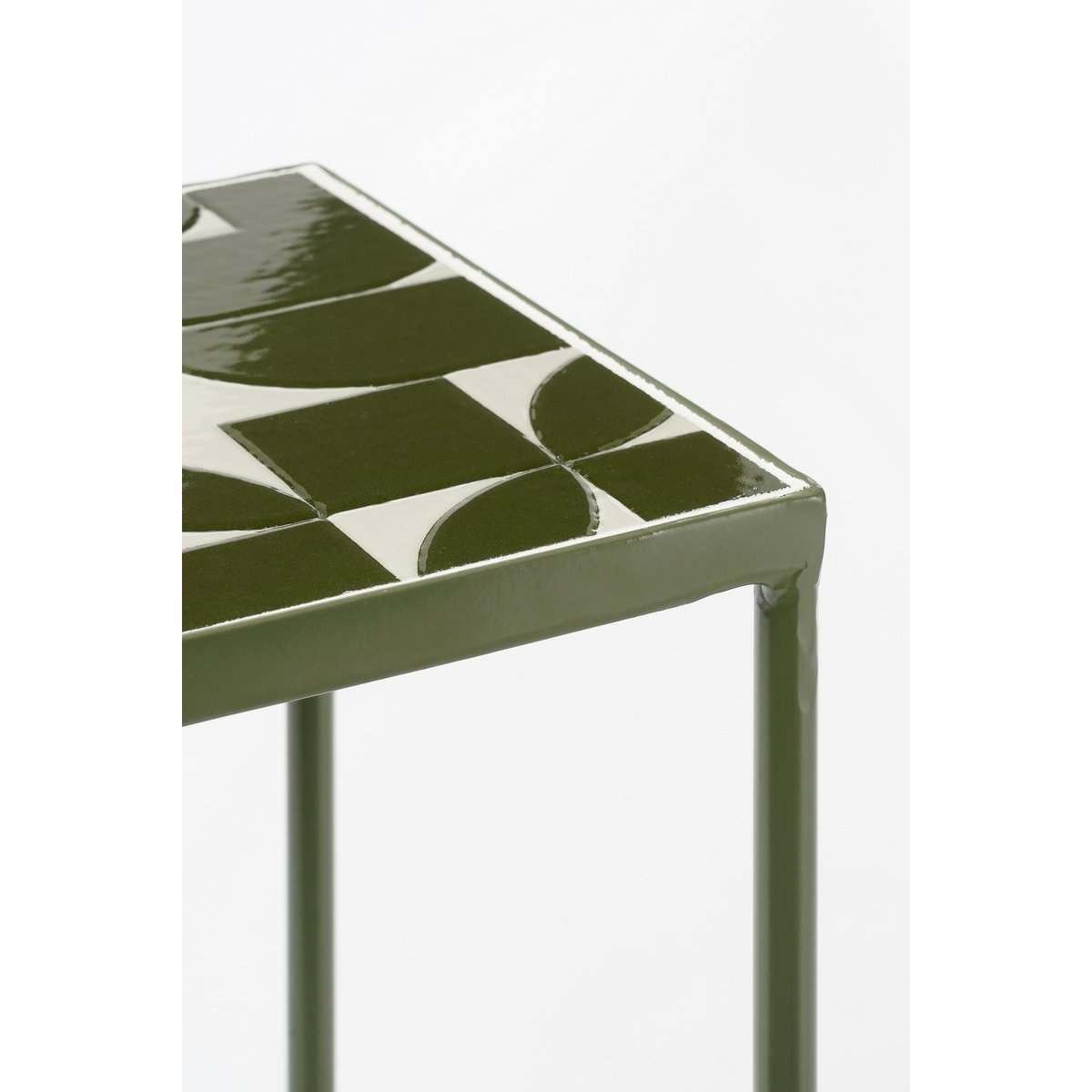 Bologna Bijzettafel Buiten - Set van 3 - L28 x B28 x H67 cm - Metaal - Donkergroen